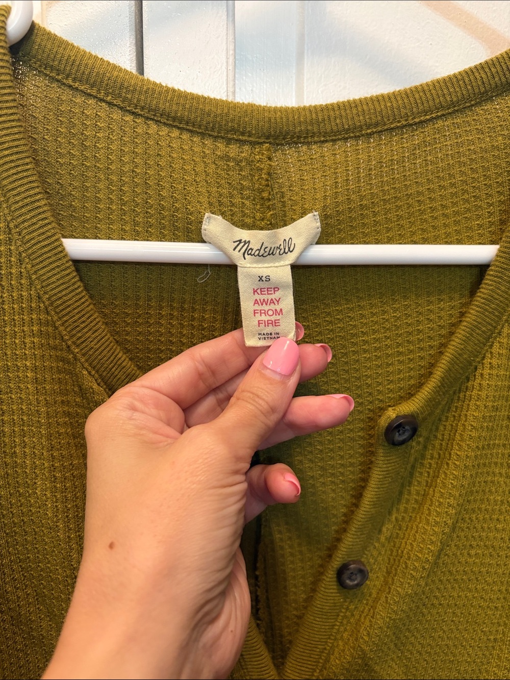 ✨ MADEWELL ✨ Long Sleeve Thermal Button Up Onesie Pajamas Or Loungewear Size XS - Picture 4 of 6